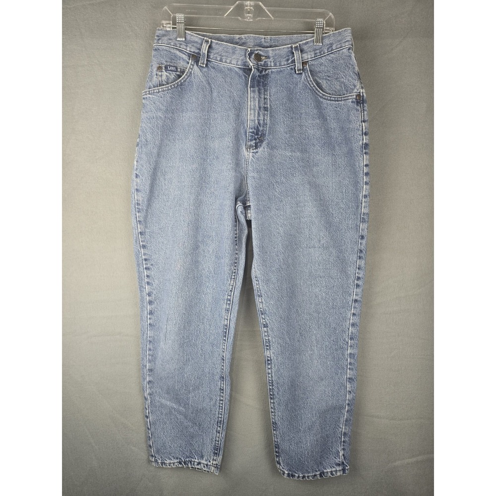 Vintage Lee Women's 16P Blue High Waisted Mom Jeans Tapered Leg 80s 90s Denim